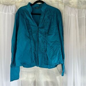Maurices Teal Long Sleeve Blouse